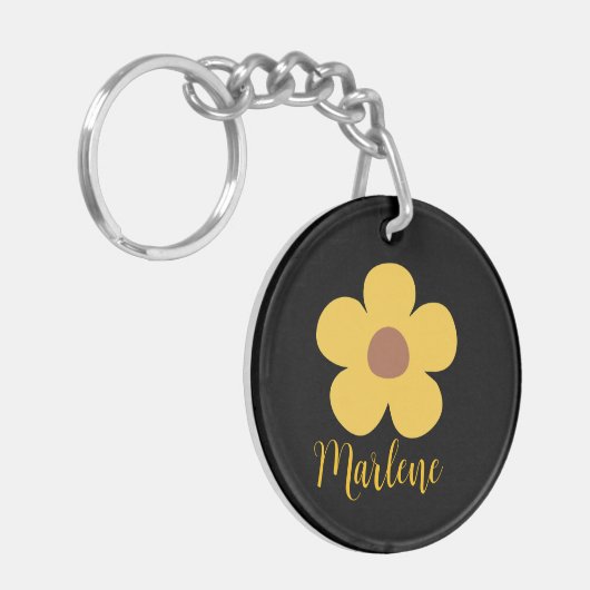 Personalized floral keychain for her  キーホルダー (正面左)