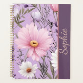 Personalized Floral Lavender Planner with Name プランナー手帳 (正面)