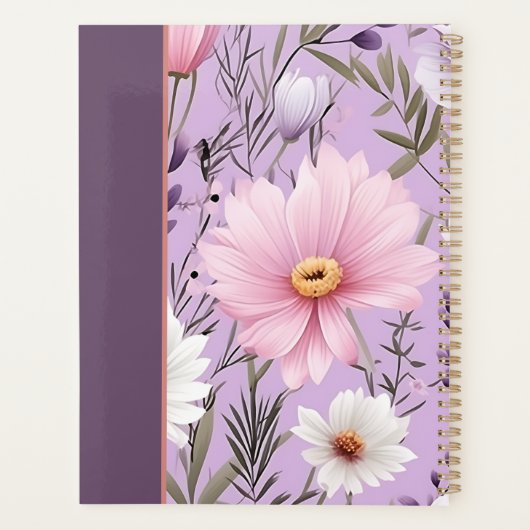 Personalized Floral Lavender Planner with Name プランナー手帳 (裏面)