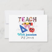 Personalized floral letter coquette bow teacher サンキューカード (正面)