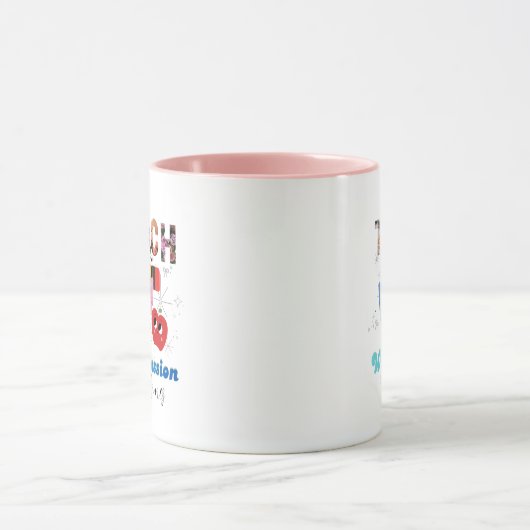 Personalized floral letter coquette bow teacher マグカップ (中央)