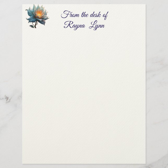 Personalized Floral Letterhead レターヘッド (正面)
