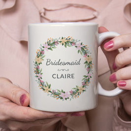 Personalized Floral Maid of Honor Mug コーヒーマグカップ