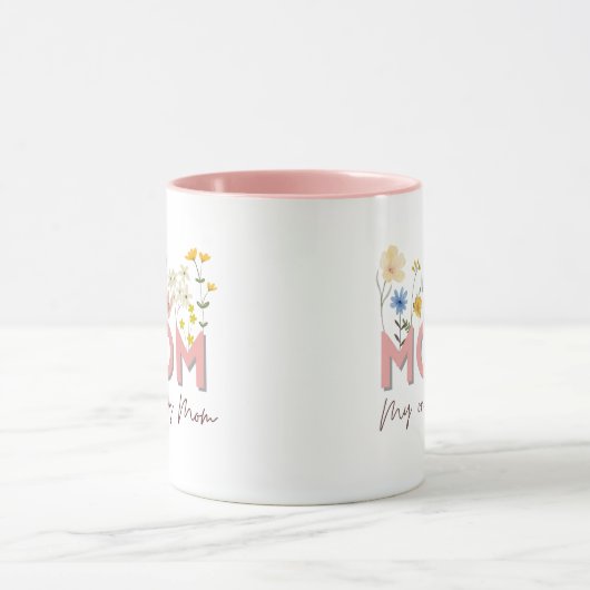 Personalized Floral Mom Mug . マグカップ (中央)