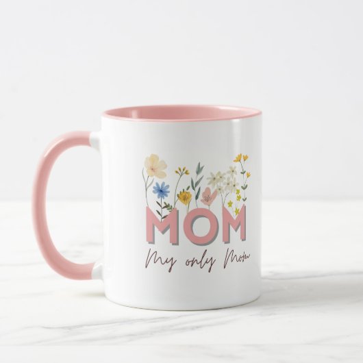 Personalized Floral Mom Mug . マグカップ (左)