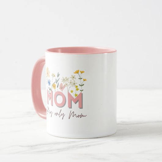 Personalized Floral Mom Mug . マグカップ (正面左)