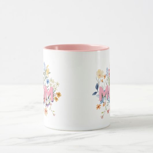 Personalized Floral Mom Mug – Mother’s Day Gift マグカップ (中央)