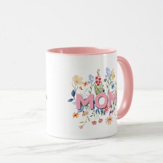 Personalized Floral Mom Mug – Mother’s Day Gift  マグカップ (正面右)