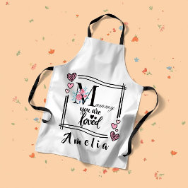 Personalized Floral Mommy Apron エプロン