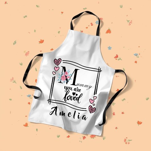 Personalized Floral Mommy Apron エプロン