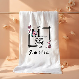 Personalized Floral Mommy Bath Towel バスタオル