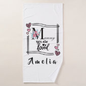 Personalized Floral Mommy Bath Towel バスタオル (バスタオル)