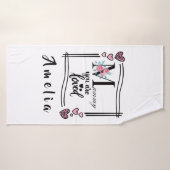 Personalized Floral Mommy Bath Towel バスタオル (バスタオル)