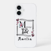 Personalized Floral Mommy iPhone Case 16ケース (裏面)