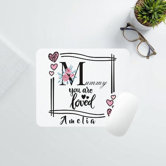 Personalized Floral Mommy Mousepad マウスパッド