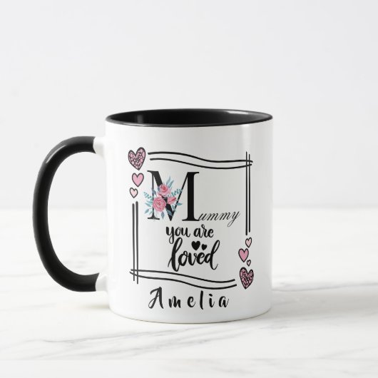 Personalized Floral Mommy Mug マグカップ (左)