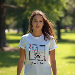 Personalized Floral Mommy T-Shirt Tシャツ