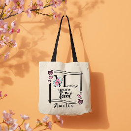 Personalized Floral Mommy Tote Bag トートバッグ