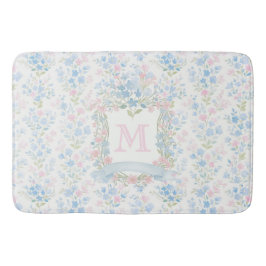 Personalized Floral Monogram Bath Mat バスマット