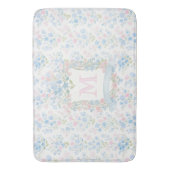 Personalized Floral Monogram Bath Mat バスマット (正面縦)