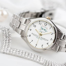 Personalized Floral Monogram Couples 腕時計