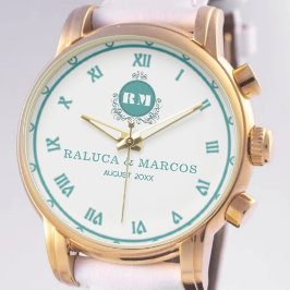 Personalized Floral Monogram for Newlyweds 腕時計