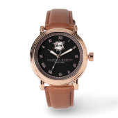 Personalized Floral Monogram for Newlyweds 腕時計 (正面)