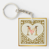 Personalized Floral Monogram, From A to Z  キーホルダー (正面)