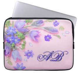 Personalized Floral Monogram Laptop Sleeve – 13"  ラップトップスリーブ