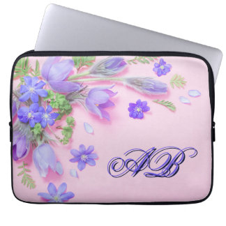 Personalized Floral Monogram Laptop Sleeve – 13"  ラップトップスリーブ