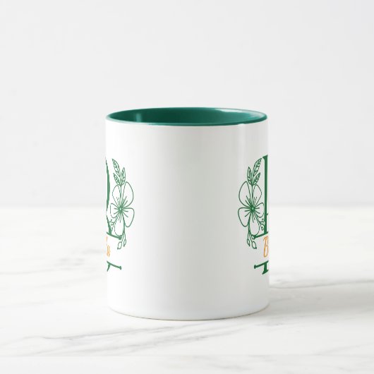 Personalized Floral Monogram Letter B Mug - Custom マグカップ (中央)
