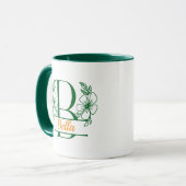 Personalized Floral Monogram Letter B Mug - Custom マグカップ (正面左)