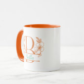 Personalized Floral Monogram Letter B Mug - Custom マグカップ (正面左)