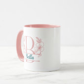 Personalized Floral Monogram Letter B Mug - Custom マグカップ (正面左)