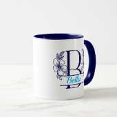 Personalized Floral Monogram Letter B Mug - Custom マグカップ (正面右)