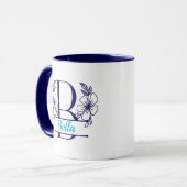 Personalized Floral Monogram Letter B Mug - Custom マグカップ (正面左)