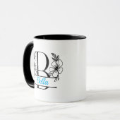 Personalized Floral Monogram Letter B Mug - Custom マグカップ (正面左)