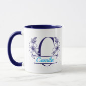 Personalized Floral Monogram Letter C Mug - Custom マグカップ (左)