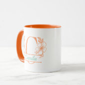 Personalized Floral Monogram Letter C Mug - Custom マグカップ (正面左)