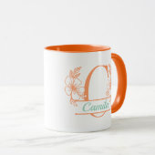 Personalized Floral Monogram Letter C Mug - Custom マグカップ (正面右)