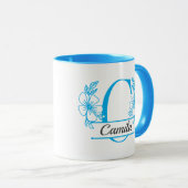 Personalized Floral Monogram Letter C Mug - Custom マグカップ (正面右)