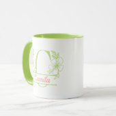 Personalized Floral Monogram Letter C Mug - Custom マグカップ (正面左)