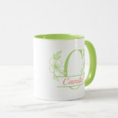Personalized Floral Monogram Letter C Mug - Custom マグカップ (正面右)