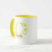 Personalized Floral Monogram Letter C Mug - Custom マグカップ (正面左)