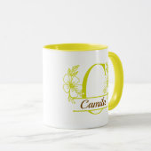 Personalized Floral Monogram Letter C Mug - Custom マグカップ (正面右)