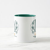 Personalized Floral Monogram Letter D Mug - Custom マグカップ (中央)