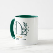 Personalized Floral Monogram Letter D Mug - Custom マグカップ (正面左)