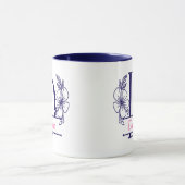 Personalized Floral Monogram Letter D Mug - Custom マグカップ (中央)