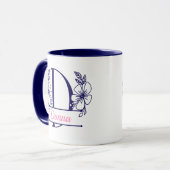 Personalized Floral Monogram Letter D Mug - Custom マグカップ (正面左)
