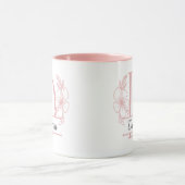 Personalized Floral Monogram Letter D Mug - Custom マグカップ (中央)